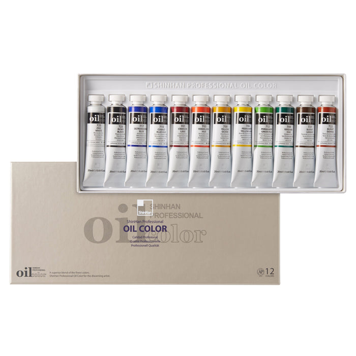 Conjunto de tinta a óleo 12 tubos 20ml - ShinHan Professional