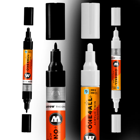 Marcador acrílico brilhante duplo One4All - Molotow