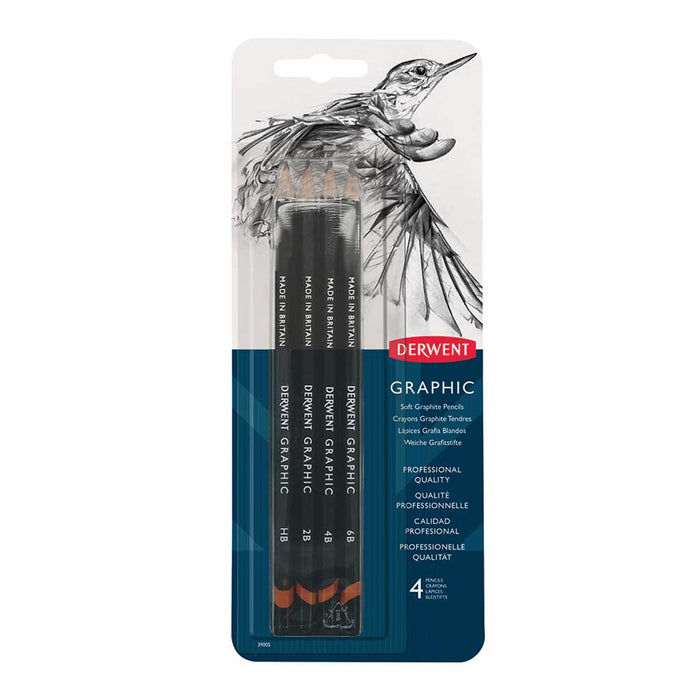 Conjunto de 4 lápis de grafite macio Graphic - Derwent