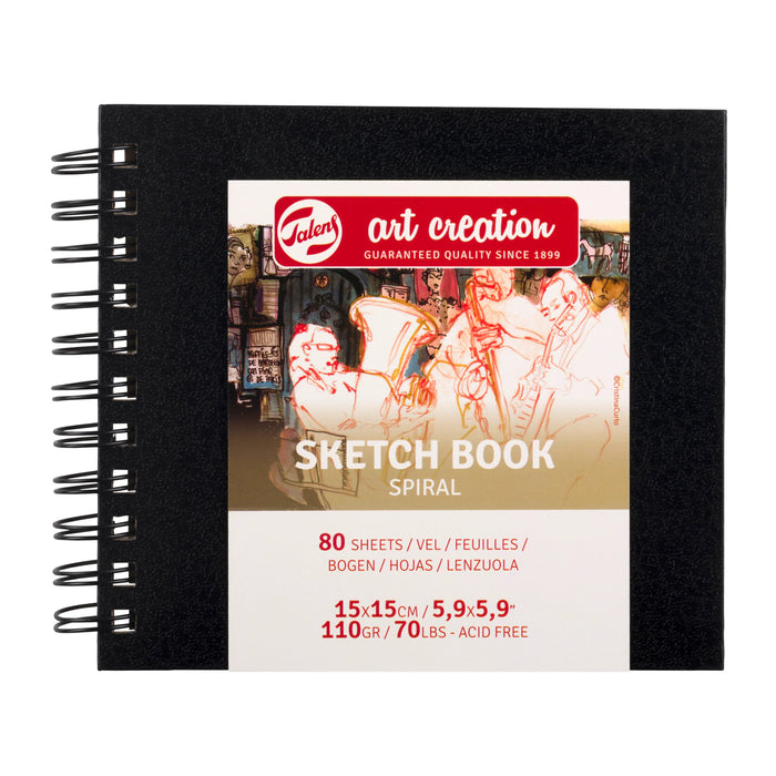 Sketchbook Talens 15x15 espiral 80 folhas 110gr