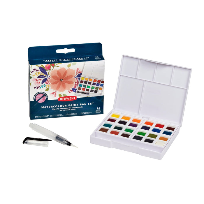 Conjunto aquarela de viagem 24 meio godet - Derwent