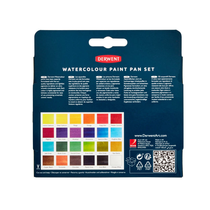 Conjunto aquarela de viagem 24 meio godet - Derwent