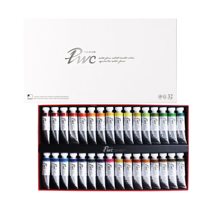 Conjunto Aquarela Extra Fina PWC com 32 Tubos de 15ml - ShinHan