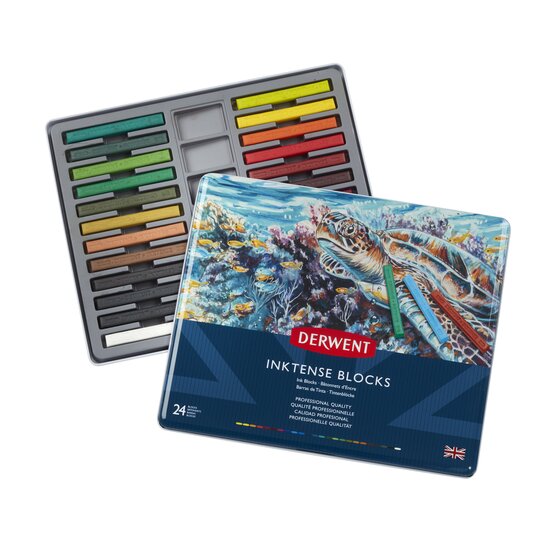 Conjunto de 24 barras de cores Inktense Blocks - Derwent