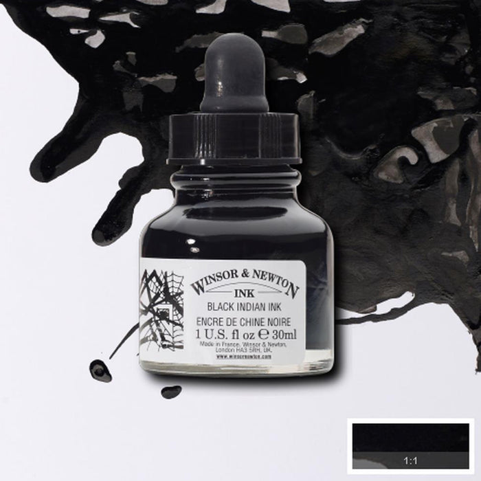 Tinta da China preta com conta-gotas 30 ml - Winsor & Newton