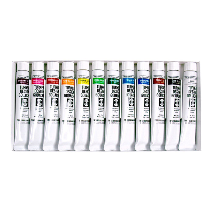 Conjunto de 12 tubos Profissional Gouache Turner 25ml