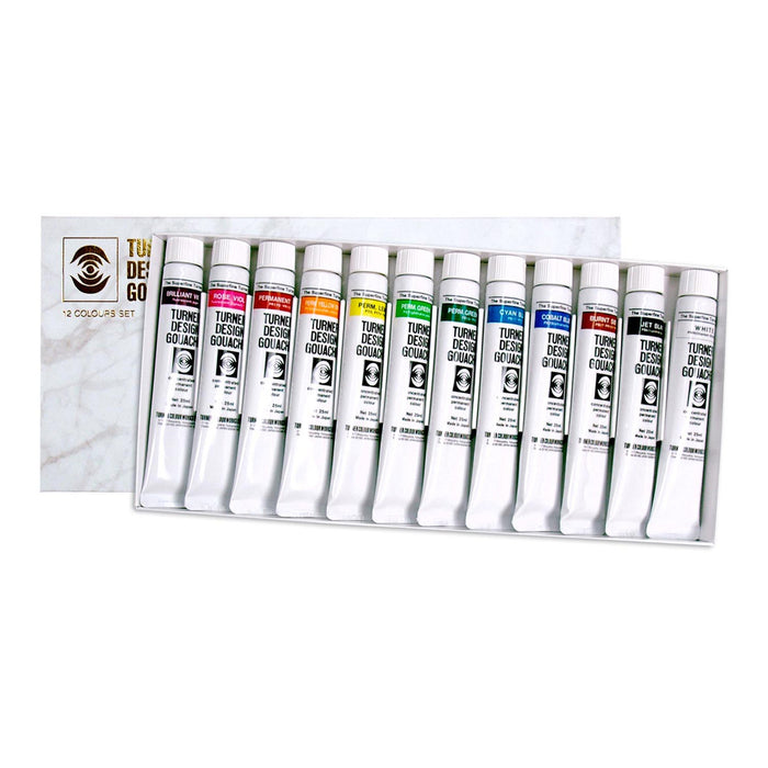 Conjunto de 12 tubos Profissional Gouache Turner 25ml