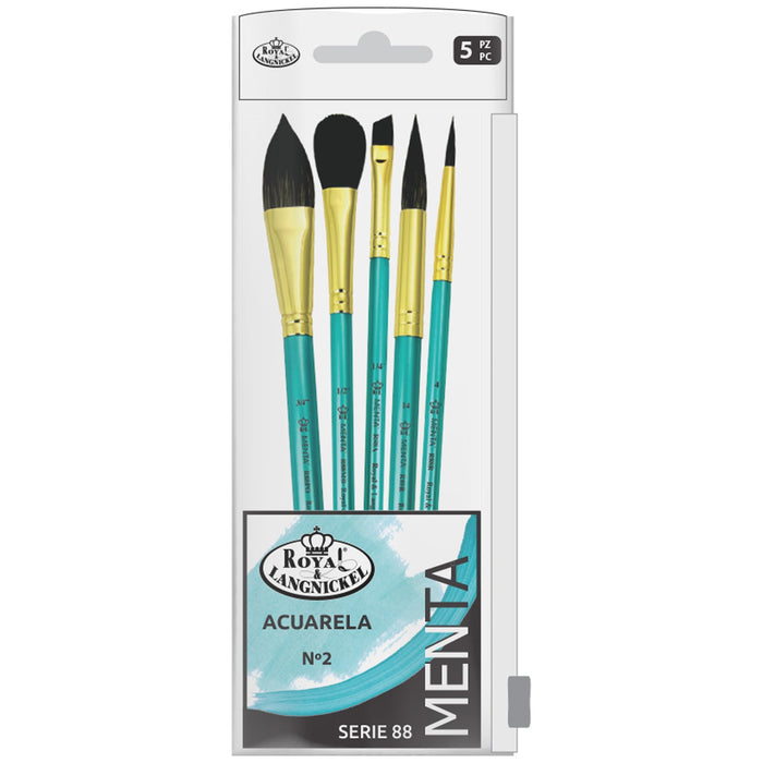 Conjunto básico de 5 pincéis aquarela nº 2 - R&L Mint S88