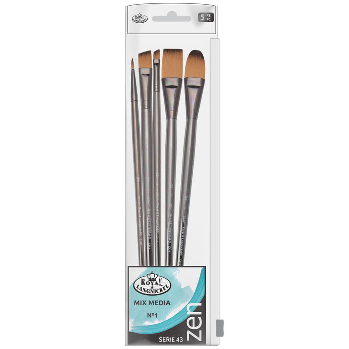 Conjunto básico de 5 pincéis para mídia mista nº 1 - R&L Zen S43