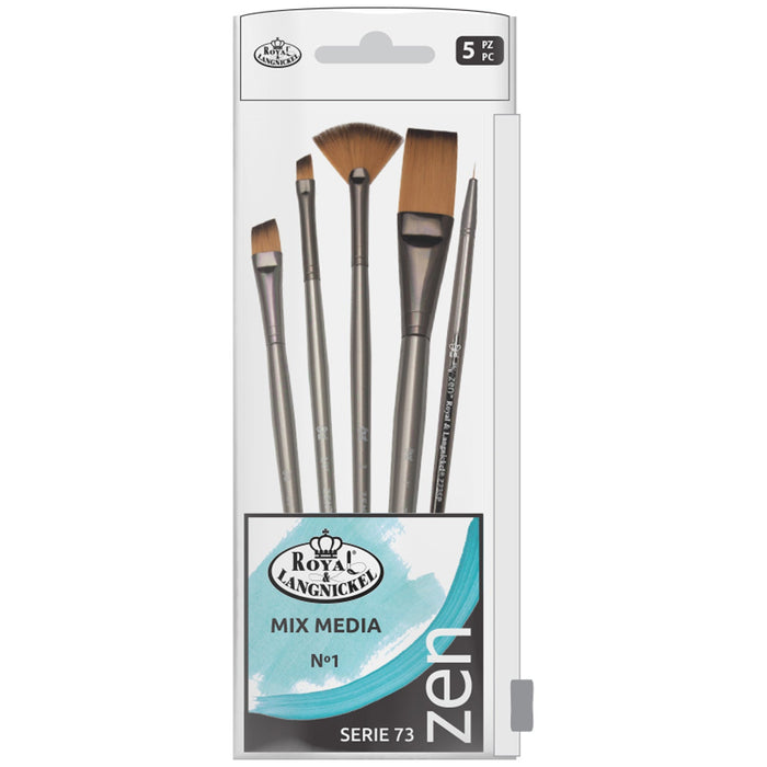 Conjunto básico de 5 pincéis para mídia mista nº 1 - R&L Zen S73