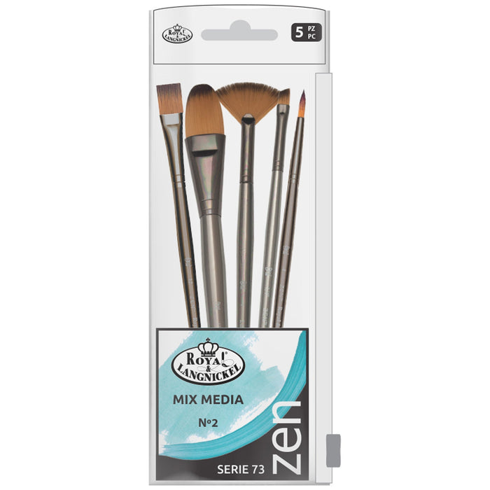 Conjunto básico de 5 pincéis para mídia mista nº 2 - R&L Zen S73