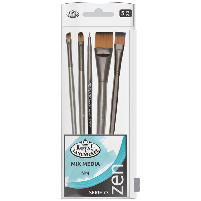 Conjunto básico de 5 pincéis para mídia mista nº 4 - R&L Zen S73