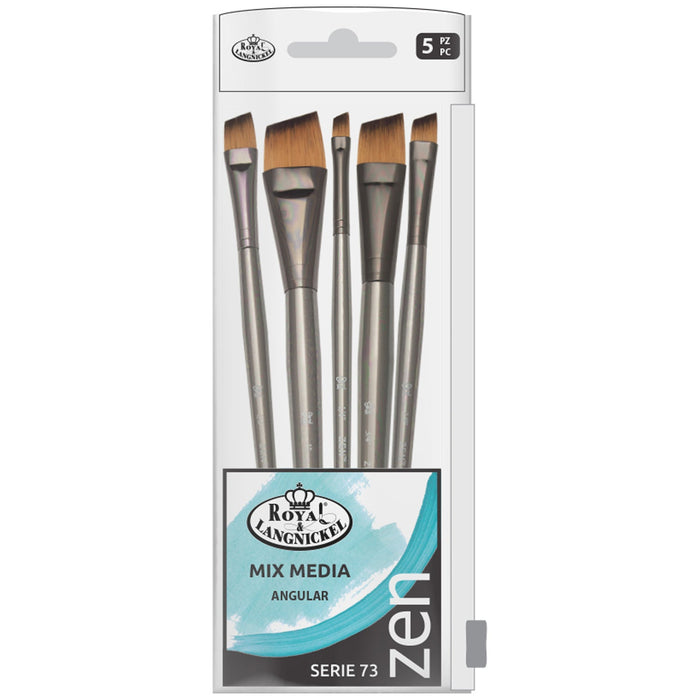 Conjunto básico de 5 pincéis para mistura de mídia angular - Zen S73