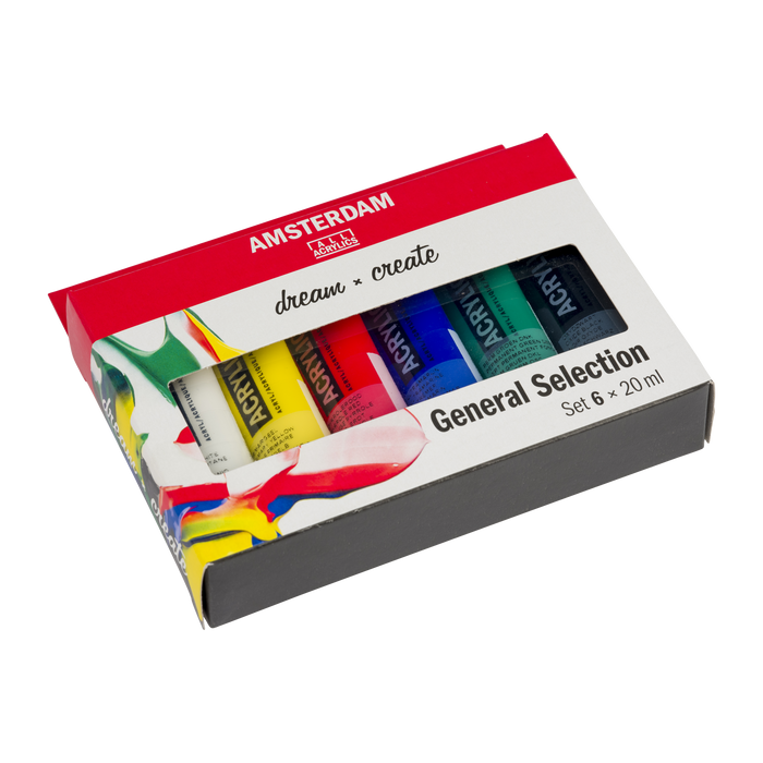 Conjunto de tinta acrílica 20ml 6 unidades - Amsterdã