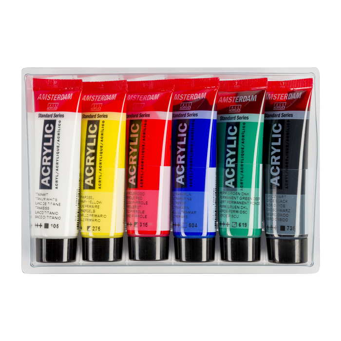 Conjunto de tinta acrílica 20ml 6 unidades - Amsterdã