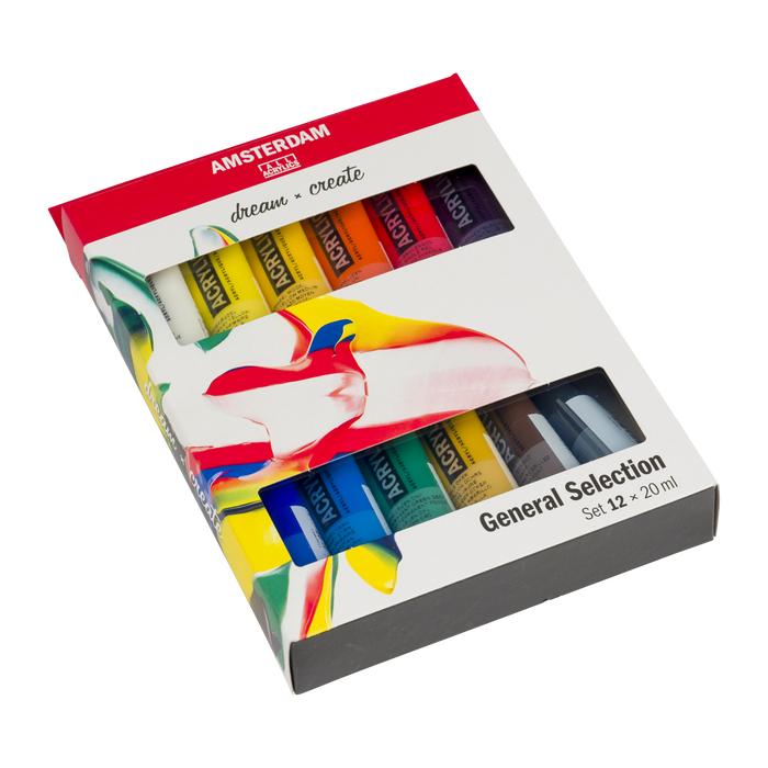 Conjunto de tinta acrílica 20ml 12 unidades - Amsterdã