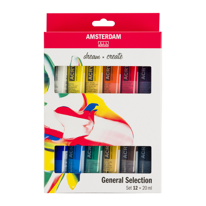 Conjunto de tinta acrílica 20ml 12 unidades - Amsterdã
