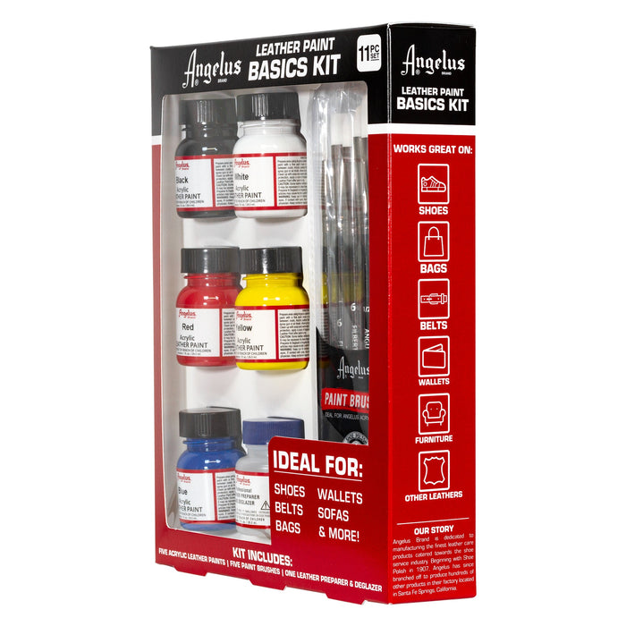 Conjunto de pintura de couro Angelus Basics - caixa 11 unidades