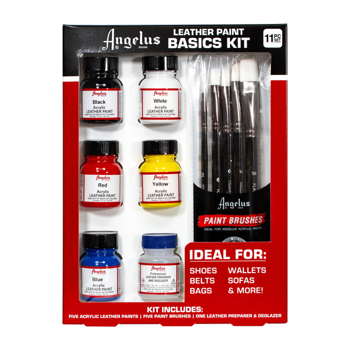 Conjunto de pintura de couro Angelus Basics - caixa 11 unidades