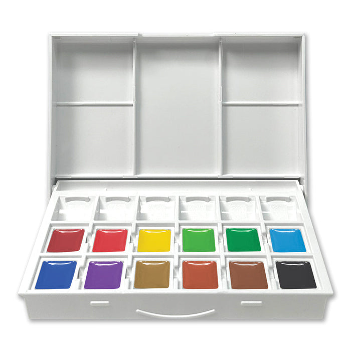 Conjunto de aquarela PWC ShinHan com 12 meias panelas + pincel de viagem