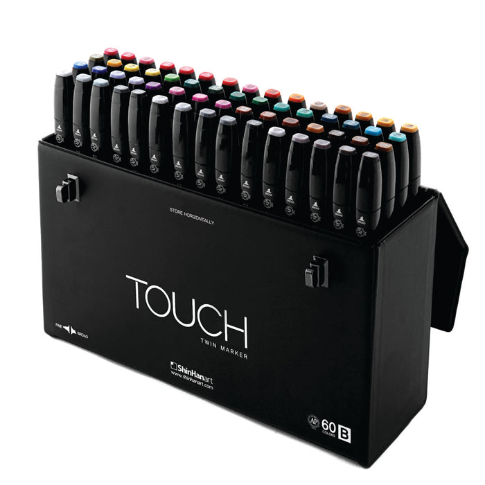 Pasta com 60 marcadores TWIN TOUCH - CONJUNTO B
