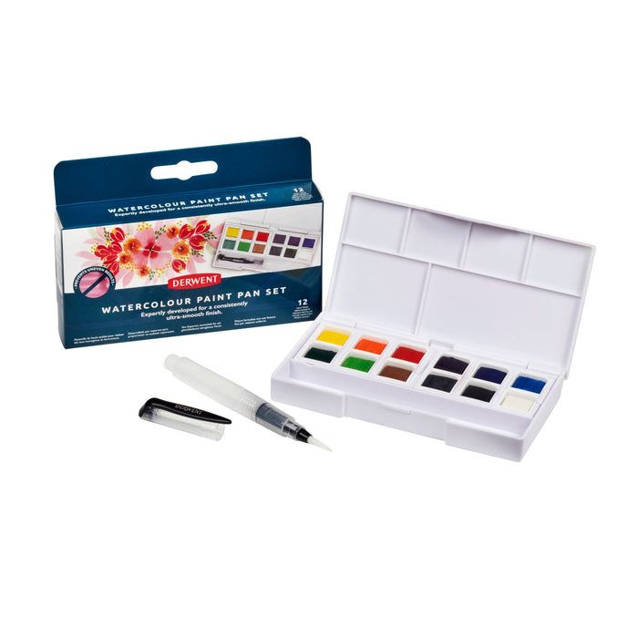Conjunto aquarela de viagem 12 godet médio - Derwent