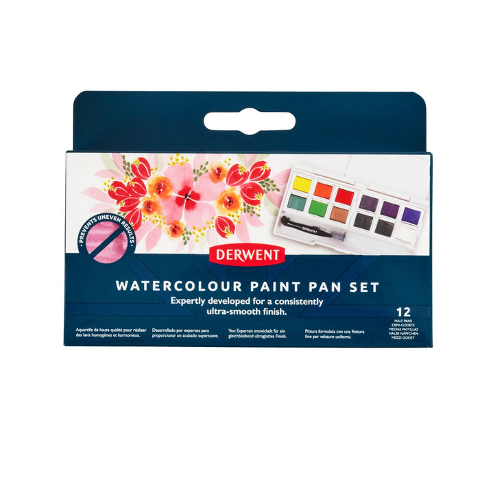 Conjunto aquarela de viagem 12 godet médio - Derwent