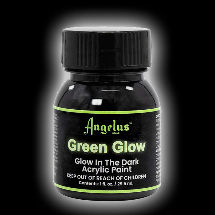 Tinta de couro Angelus - brilho verde brilha no escuro