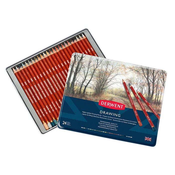Conjunto de 24 lápis de cor para desenho - Derwent
