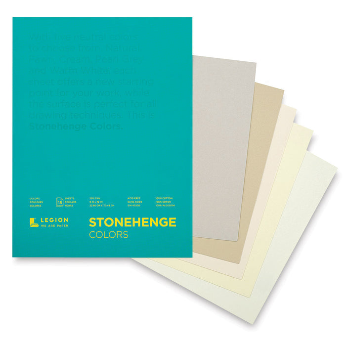 Bloco de papel colorido para mídia mista 100% algodão Stonehenge 250gr - Legion Paper