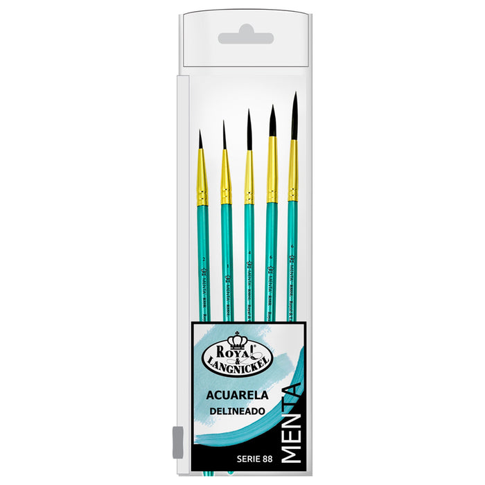 Conjunto de 5 pincéis para eyeliner - R&L Mint S88