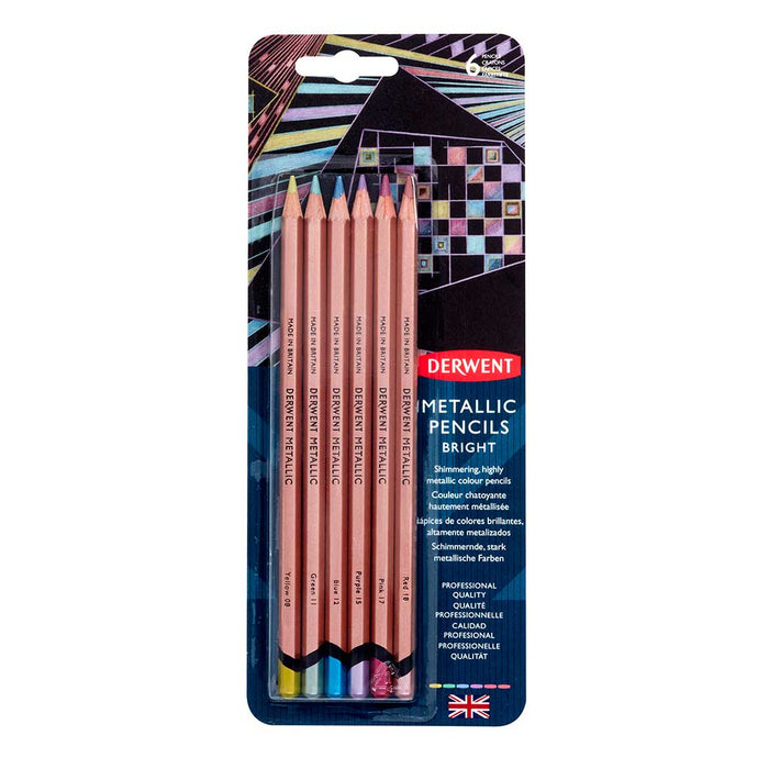 Conjunto de 6 lápis de cor metalizados - Derwent