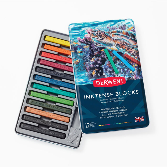 Conjunto de 12 barras de cores Inktense Blocks - Derwent