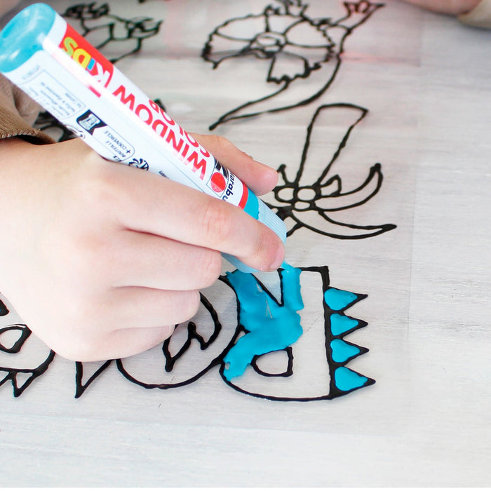 Conjunto de pintura para janela de dinossauro Marabu Kids 6x25ml