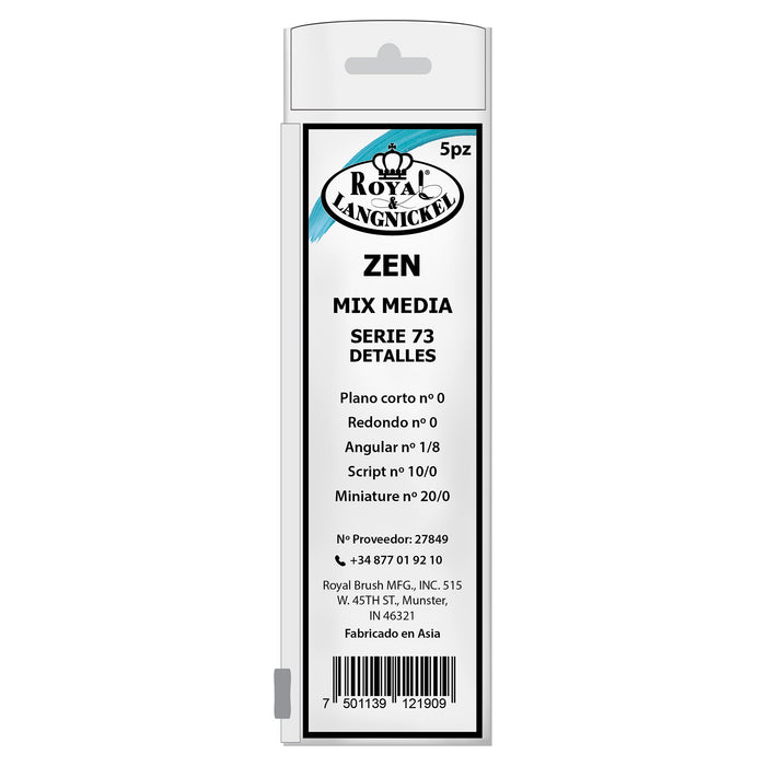 Conjunto de 5 pincéis para micro detalhes - R&L Zen S73