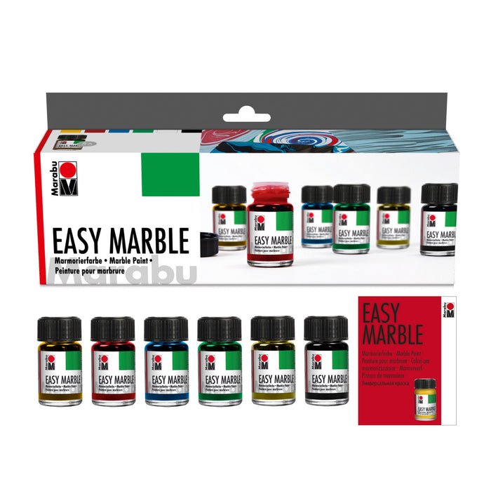 Conjunto de tinta mármore mármore fácil Marabu 6x15ml