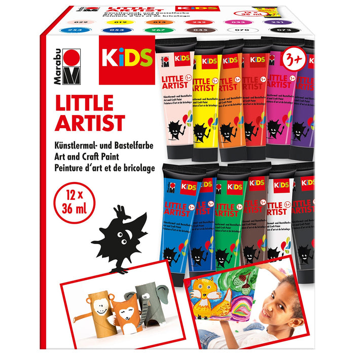 Conjunto de pinturas pequeno artista Marabu para crianças 12x36ml