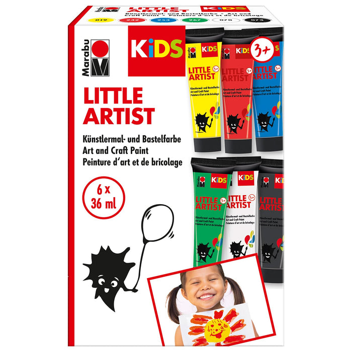 Conjunto de pinturas pequeno artista Marabu para crianças 6x36ml